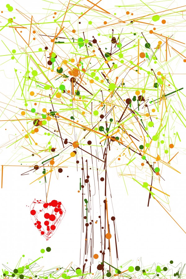  the red heart on tree by Dagmar Marina